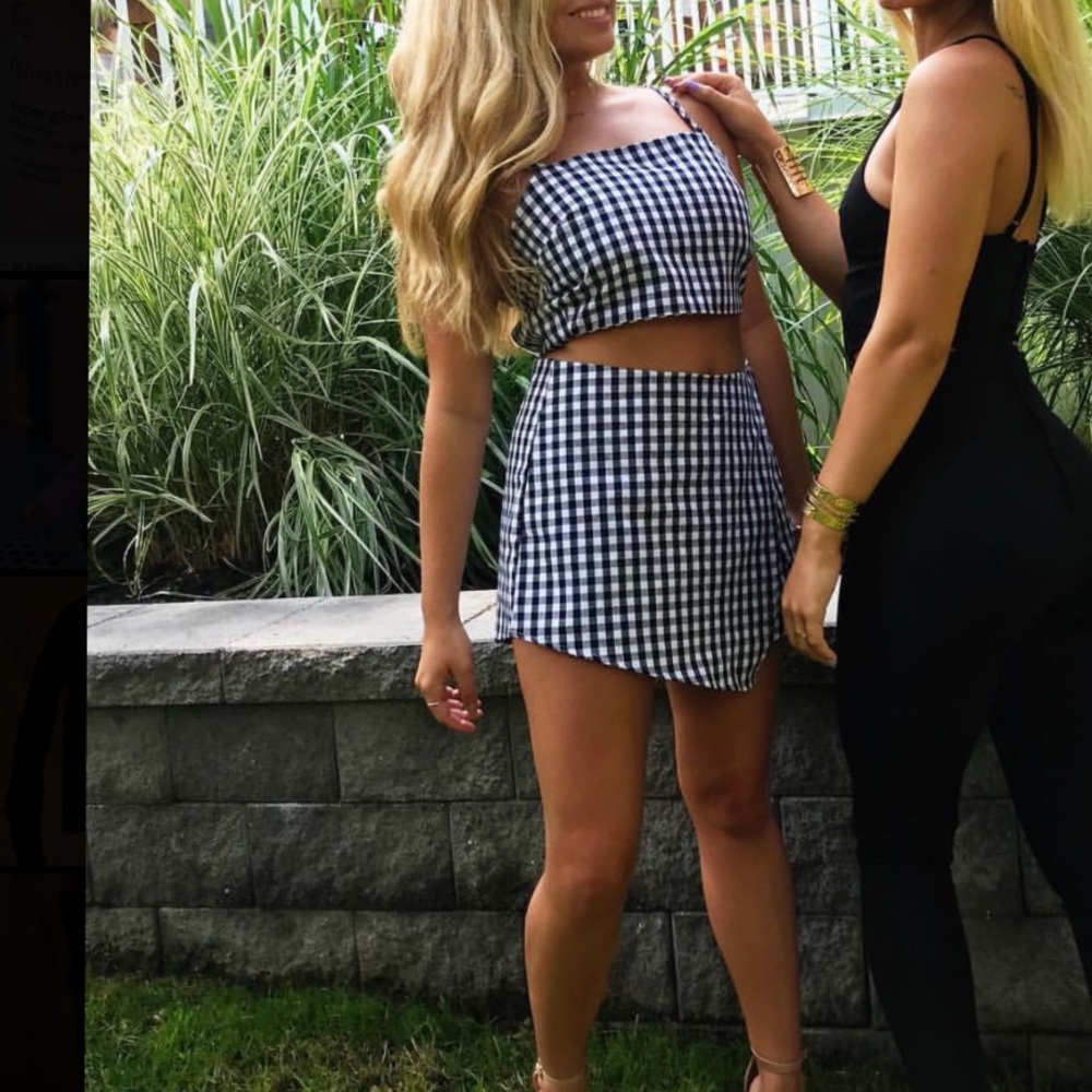 Plaid two piece set